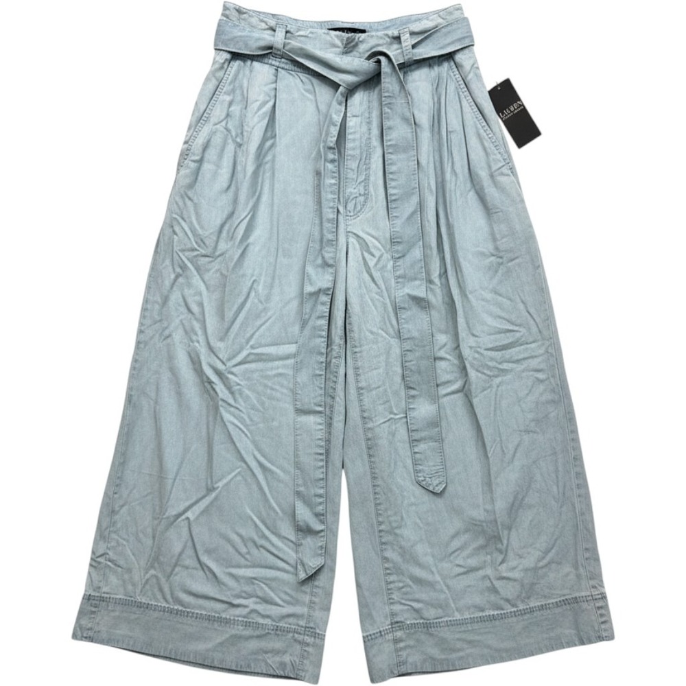 Lauren Ralph Lauren Chambray Belted Maxi Skirt Size 10 NWT Light Blue